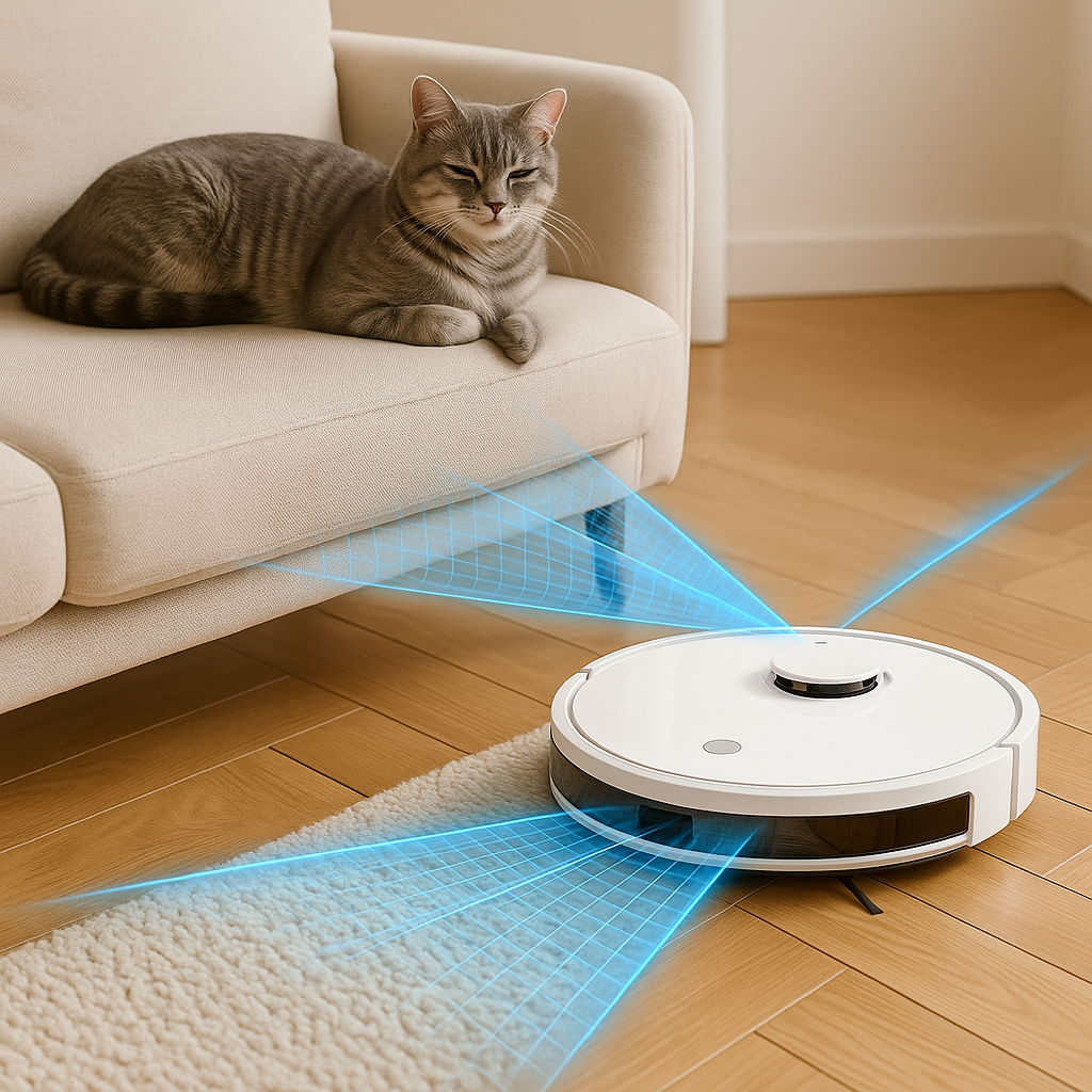 Aspirateur robot connecté A42 Pro – 3000 Pa, 140 min autonomie, Retour auto-recharge