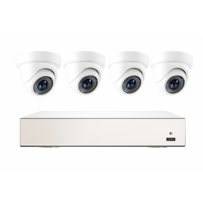 Kit de vidéosurveillance – 4 caméras 2 MP, Détection IA